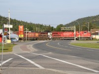 CP train 113, the morning intermodal disrupts peace in downtown Marathon 