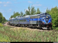 By a gorgeous sunday afternoon, an EMD FL9 leads the ''Orford Express'' train on the MMA Sherbrooke Subdivision. 