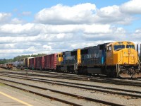 ONT 2103 - 2101 resting in Englehart Yard after powering that morning's 113 from North Bay