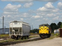 OSR 6508 and 383 were used today for the OSR job from Cami to CP Woodstock and back.  Here the crew just got back for lunch (as did I) and are backing up to the CP siding at West Coakley to pick up 21 empty autoracks. I had the pleasure of chasing the operation with the companionship of my dad Keith and my brother Peter. A big thanks to them for making that day possible, threw their driving and knowledge (and in some cases lenses) that created the ideal day for me. 