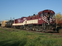 The OSR train does it's work at Putnam, Ontario, on it's way to Tillsonburg.