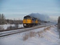VIA #1 on the coldest day I ever shot a train.  Its -45C here.  We set a record low that day.