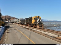 By a gorgeous Saturday afternoon, TTC #623 just departed from Petite-Rivière-Saint-François station. The Charlevoix Subdivision, ex-CN Murray Bay Subdivision, is one of the most beautiful subdivisions of Quebec province.