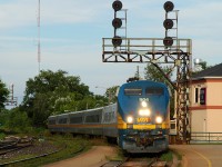 A detouring VIA 87 passing through Brantford with VIA 904 and 5 LRC coaches