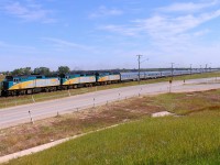 VIA's "Canadian" departs the Winnipeg area for points west.