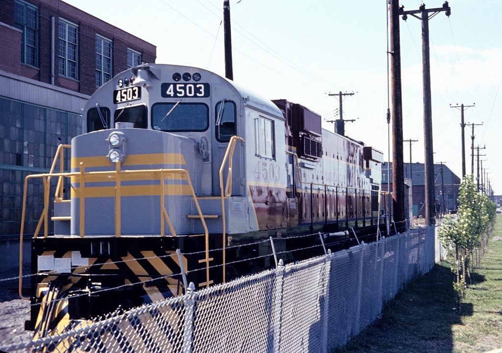 Brand new CP C-630 4503 sits on the test track at Montreal Locomotive Works.