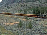 Another "Fallen Flag" of passenger/tourist trains.  BC Rail's "Whistler Northwind" which ran in 2001 and 2002 is seen at Glenfraser on it's southbound run towards Lillooet headed by GE B39-8 painted in it's own unique livery.