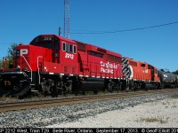CP 2212, a GP20C-ECO, continues to work the Chatham Local, T29, still today.  Here it sits in the siding in Belle River waiting on 142 to clear before continuing west to Windsor.