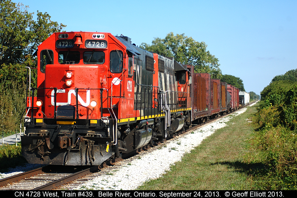 CN train #439 rolls into Belle River as it makes it's return trip to Windsor from London after a long day of work.