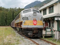 FP7 4069, ex VIA, ex CP sits at Mac Norris Station at the West Coast Railway Museum.  The station is a new building but was constructed from original plans of a 1915 PGE station at Squamish.