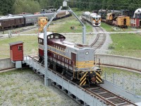 Ex CP MLW S-3 #6503 sits on the turntable outside the roundhouse.