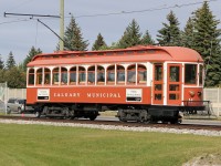 Calgary tram #14 is a replica rebuilt body on the original 2-truck chassis.  The tram takes customers from the parking lot to the main entrance of the Heritage Village.