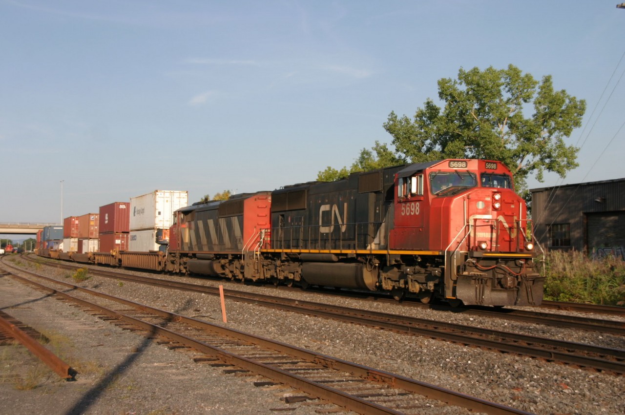 The 121 arriving at St-Georges crossing from Halifax NS , on way to Brampton Ont !