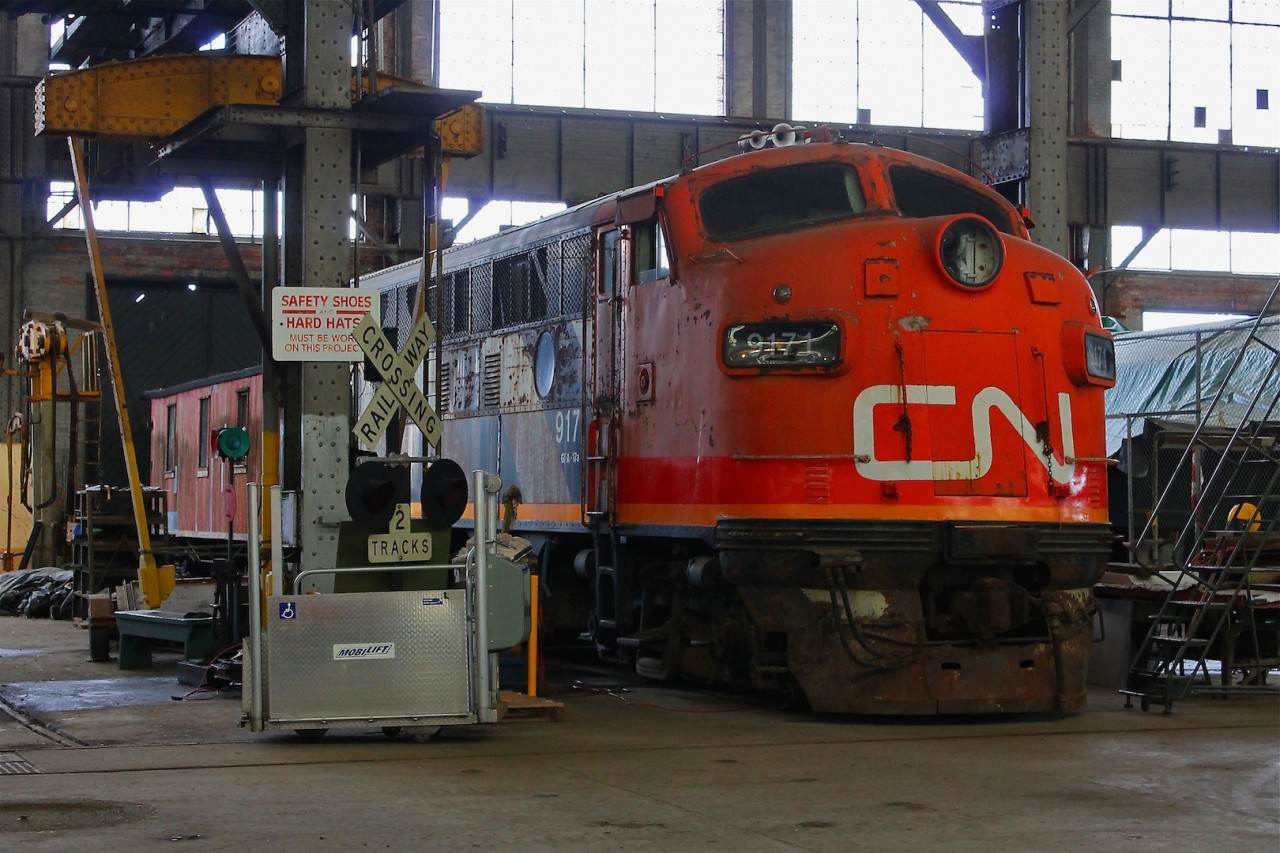 A little rough around the edges but still a beautiful treasure with a lot of character! I think we can all appreciate an F Unit no matter what shape it's in and this is no exception. Being that they were very slightly before my time, to see them either in a museum or operating it is a wonderful experience. I just hope she can hold onto her CN noodle and Zebra Stripes for a while more. Far too much equipment has been painted into the short lived, old fashioned, Green/Gold/Black scheme, in most cases unprototypically.