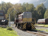 CP 6503, an MLW S-3 built in 1951 and seen here at the West Coast Railway Heritage Park in Squamish B.C. Visible in the background, are the Ex-BCOL/PGE tank car No. 1926 built in 1921 and the CP 4069, a GMD FP7 built in 1952.