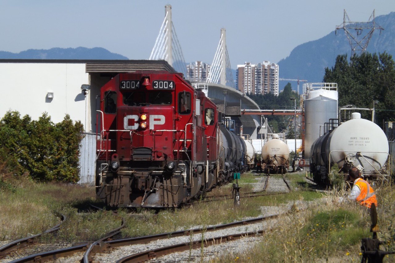 CP GP38ACs switch the last customer on the Van Horn Spur Univar chemicals and one of the few remaining customers on the O yard line.