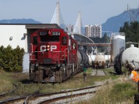 CP GP38ACs switch the last customer on the Van Horn Spur Univar chemicals and one of the few remaining customers on the O yard line.