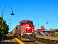 CP 8876 (still partially in the olympic paint scheme) is singlehandedly handling an empty unit train that is westbound through Dorval about an hour before sunset.