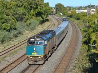 Combined VIA train's (J-Trains) are not a regular occurence in Montreal. Due to the VIA accident in Ottawa this morning, there were a number of them today. Here what may be VIA 65/VIA 659 heads west with VIA 6437 at the front and VIA 6448 tucked behind 3 LRC cars. Behind 6448 was another 2 LRC cars. For more train photos, check out http://www.flickr.com/photos/mtlwestrailfan/