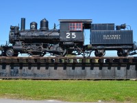 At the entrance to the Canadian Railway Museum can be found a rare steam engine wheel arrangement, a 2-4-0. It was built by Baldwin in 1900 as a 2-4-0T called <i>E.E. Bigge</i> for Nova Scotia Steel & Coal and was not retired until 1962. For more train photos, check out http://www.flickr.com/photos/mtlwestrailfan/