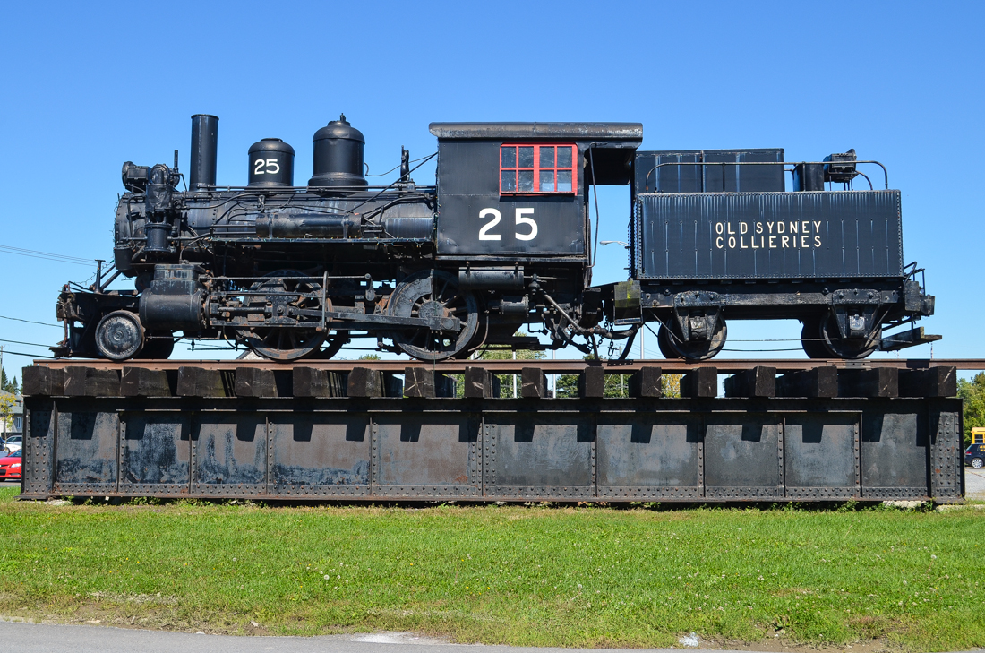 At the entrance to the Canadian Railway Museum can be found a rare steam engine wheel arrangement, a 2-4-0. It was built by Baldwin in 1900 as a 2-4-0T called E.E. Bigge for Nova Scotia Steel & Coal and was not retired until 1962. For more train photos, check out http://www.flickr.com/photos/mtlwestrailfan/