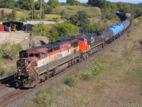 BCOL 4603 and IC 2714 muscle CN 331 by Garden Avenue in Brantford as they approach Masseys.