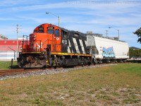 CN 4112 is taking one car down the Burford Spur for Ingenia.