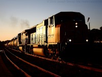 An early 396 makes its way into Brantford in the last few minutes of sunlight.  The setting sun made for a nice photo.