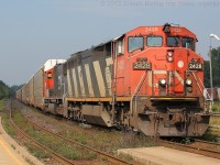 CN 2428 leads 382 into Brantford on the North track on what could have been one of the hottest days of the fall.