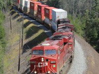 CP 101-27 heads towards White River with 156 platforms behind