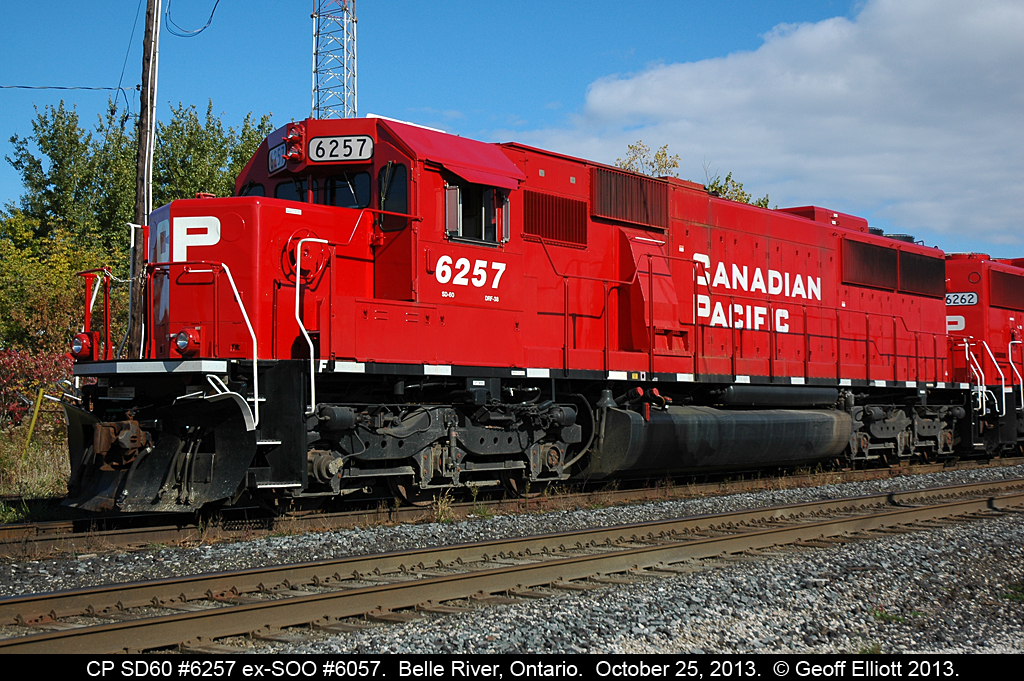 CP 6257 is the leader on train 235-25 today.  Glad to see these ex-SOO's back in service instead of stored for sale like Hunter Harrison wants.