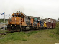 ONT 214 - ONT 1735 South rounds the bend pulling upwards and onwards from Cobalt. 