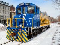 <b>A face only a mother could love.</b> You've heard of chop nosed locomotives.... Well say hello to a no nose locomotive! On their second order of RP20BD's, the Port of Montreal specified this nose design, which differs from their first order which had a more conventional nose. Here POM 1004 is stopped to participate in the Old Port Symphony, which involves boats, trains and church bells making a lot of noise, an annual event. For more train photos, check out http://www.flickr.com/photos/mtlwestrailfan/ 