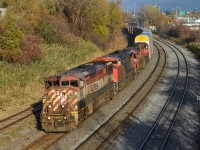 BCOL 4607, CN 8923, CN 4723 & CN 4711 head west with CN 401 in tow. For more train photos, check out http://www.flickr.com/photos/mtlwestrailfan/ 