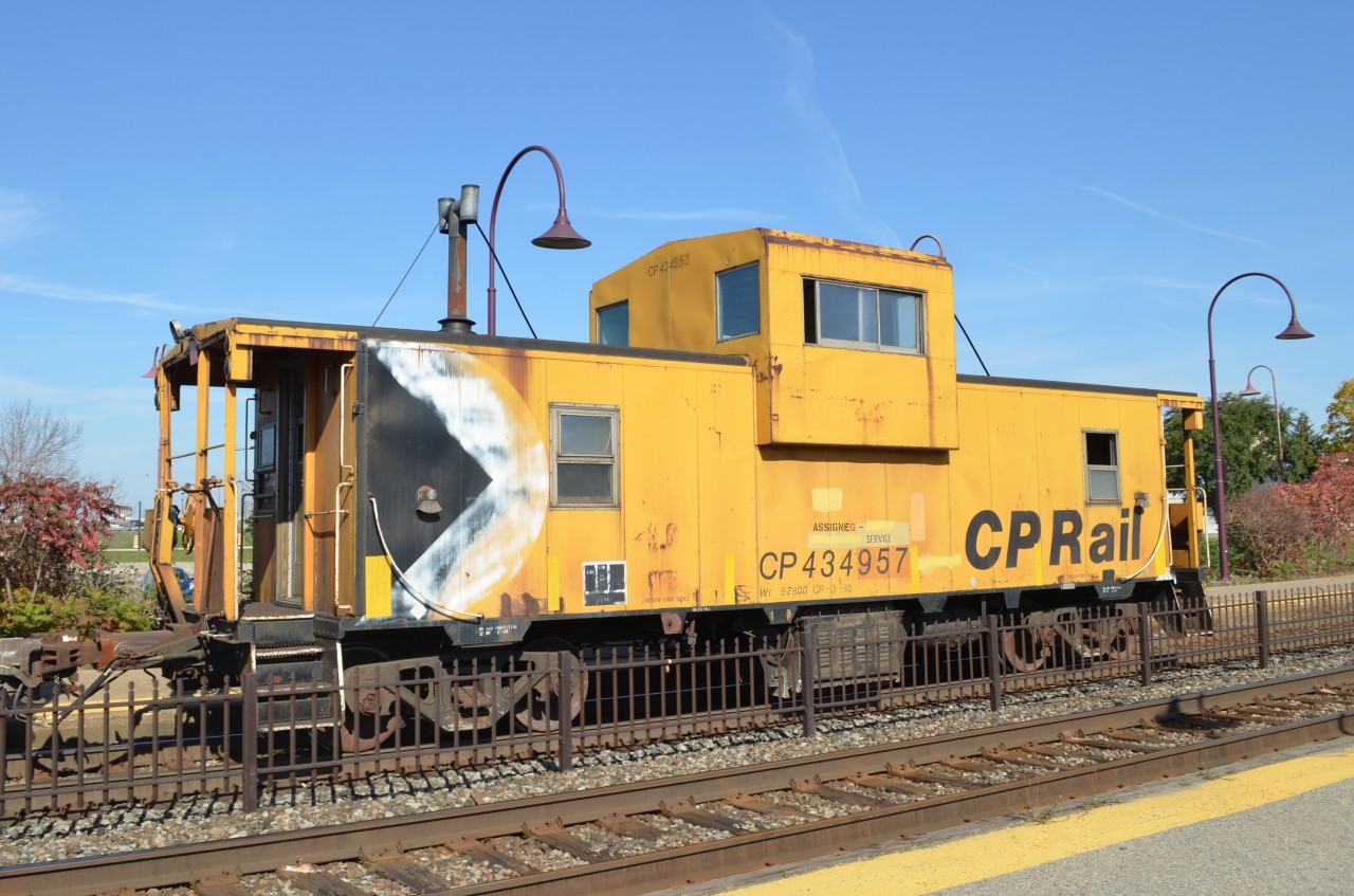 Good looking caboose. CP 434957 is a common sight on work trains and locals in the Montreal area and is in great shape all things considered. Here it brings up the rear of a ballast train at Dorval. For more train photos, check out http://www.flickr.com/photos/mtlwestrailfan/