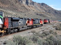 CN nos.2532 & 8018 about to pass CN 2300 just west of Kamloops.