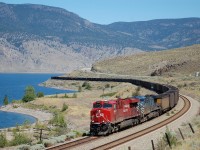 CP nos.9366& CEFX 1036 approach Tunkwa(mile 24.1 on the Thompson sub.) in charge of a westbound coal train.