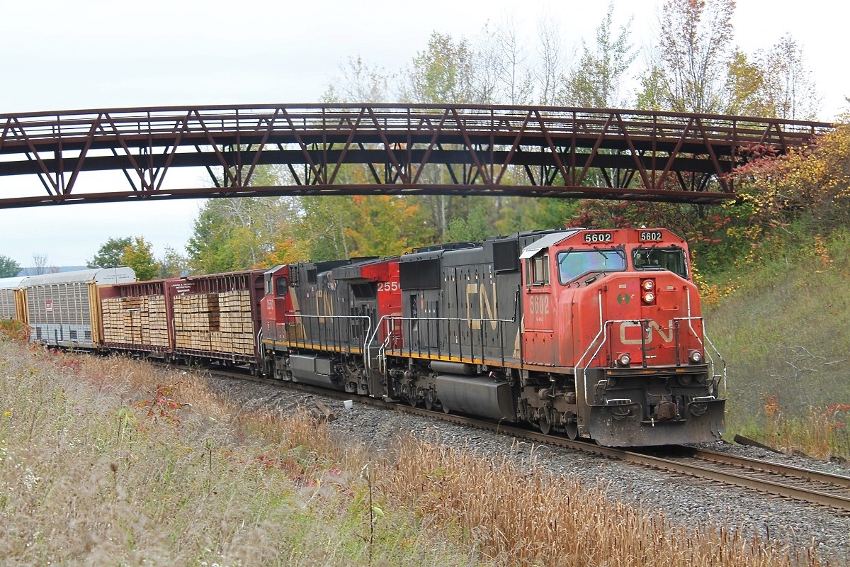 With the nice horn show for the threesome of railfans, CN 382 slowly crawls thru Scotch Block at mile 30.29 of the Halton subdivision.
