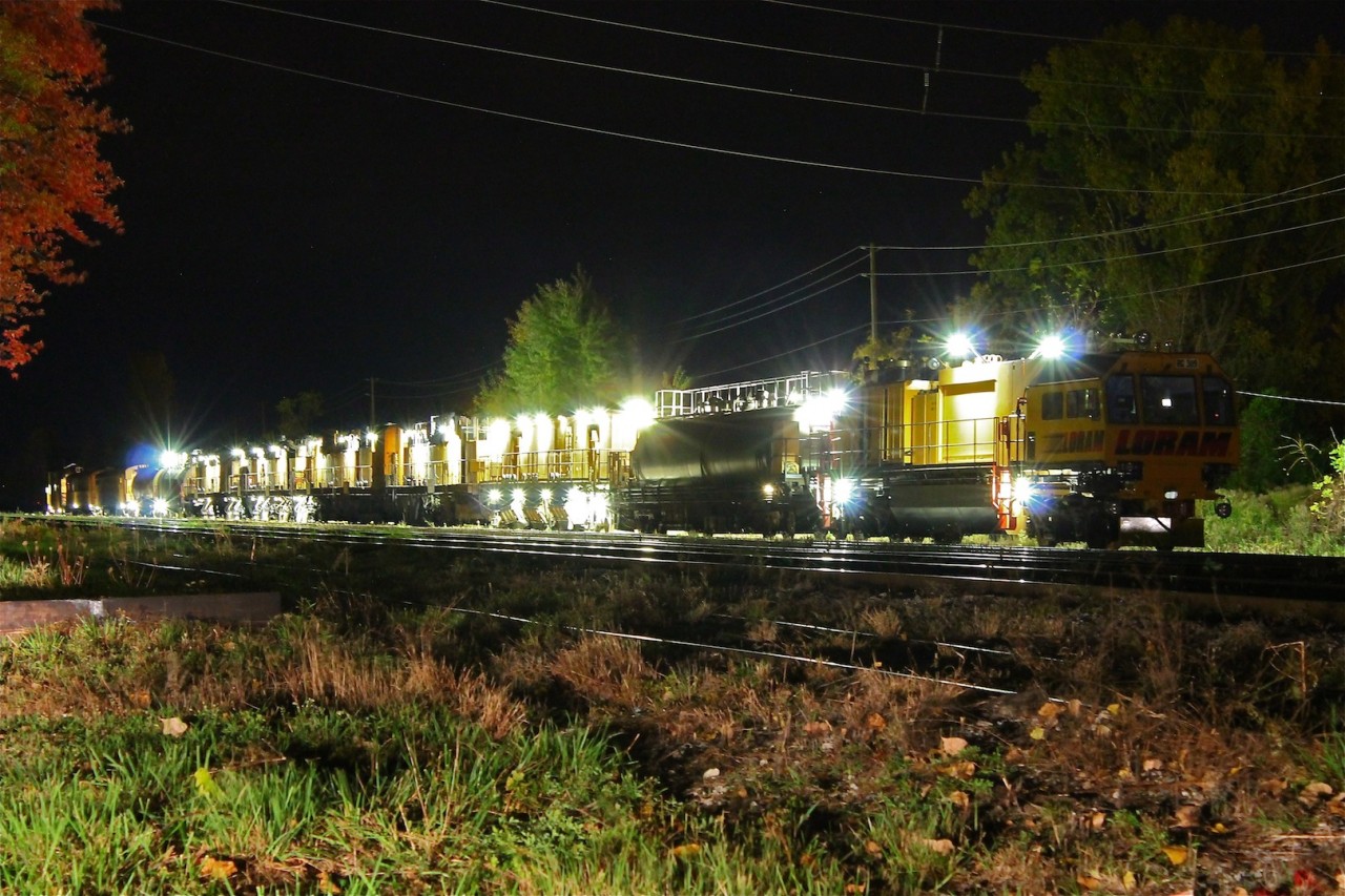 RG 309 rests in the Chatham South Yard on the Sarnia Spur awaiting it's next assignment. The bright lights covering this train make it particularly difficult to photograph at night but provide quite the spectacle for anyone trackside. The real highlight of course is when the sparks start flying.
