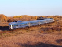 VIA's eastbound "Canadian" departs the Rivers area for Winnipeg.