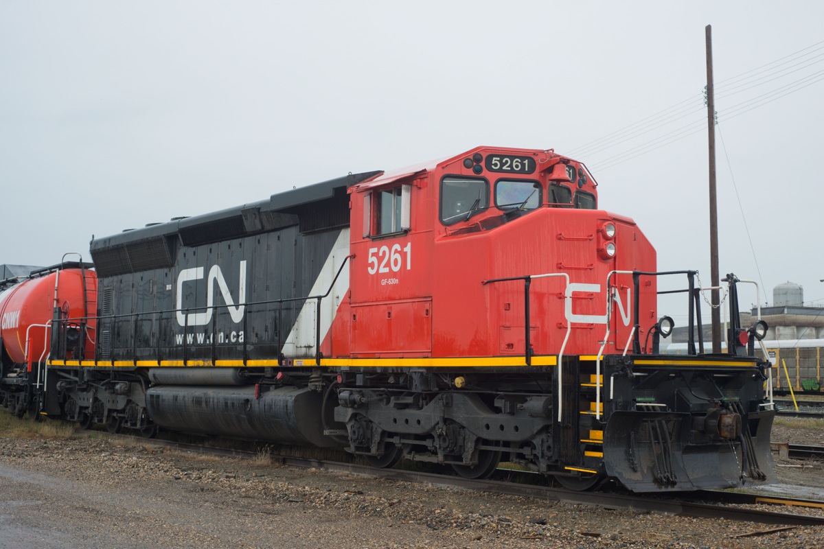 5261 sits in the rain in Edmonton.
