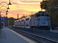 AMT 89 makes its stop at Montreal West at sunset before continuing on its way to Candiac on the south shore. For more train photos, check out http://www.flickr.com/photos/mtlwestrailfan/