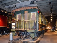 <b>Narrow Gauge business car.</b> The CN business car 'Terra Nova' was used on Newfoundland's narrow gauge (3'6'') network until it was donated to the Canada Science and Technology Museum in 1970, where it now resides. For more train photos, check out http://www.flickr.com/photos/mtlwestrailfan/