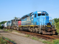 The units have been washed, and the former SP tunnel motor has been patched, but other than that, not much has changed on the GEXR since G&W took over a year ago. ON a beautiful September morning last year, GEXR 432 is seen slowly rolling through Guelph Junction on the daily run to Mac yard with all three serviceable SD's on the train.