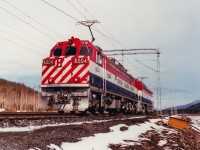 Photo taken by Glen Fisher, my father-in-law. He is is a railway consultant and was involved in the BC Rail Tumbler Ridge electrification during the early 1980s. This shot shows two of the GF6C locomotives, probably near the mine loading site at Teck. All have since been retired and the line deelectrified.