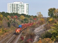 CN Q149 grinds up hill at Hilda.