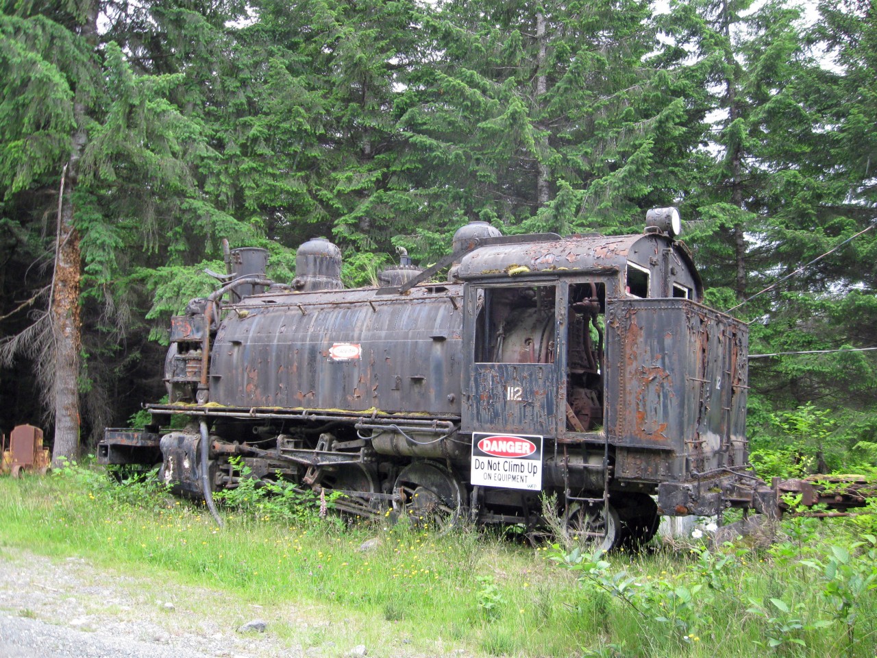 Old logging locomotive near Telegraph Cove on Vancouver Island, B.C.  Baldwin 2-6-2T, built 1923,#56323.
