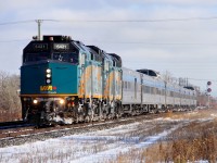 VIA's "Canadian" clears St James Jct as it heads out of the city for Rivers and points west.