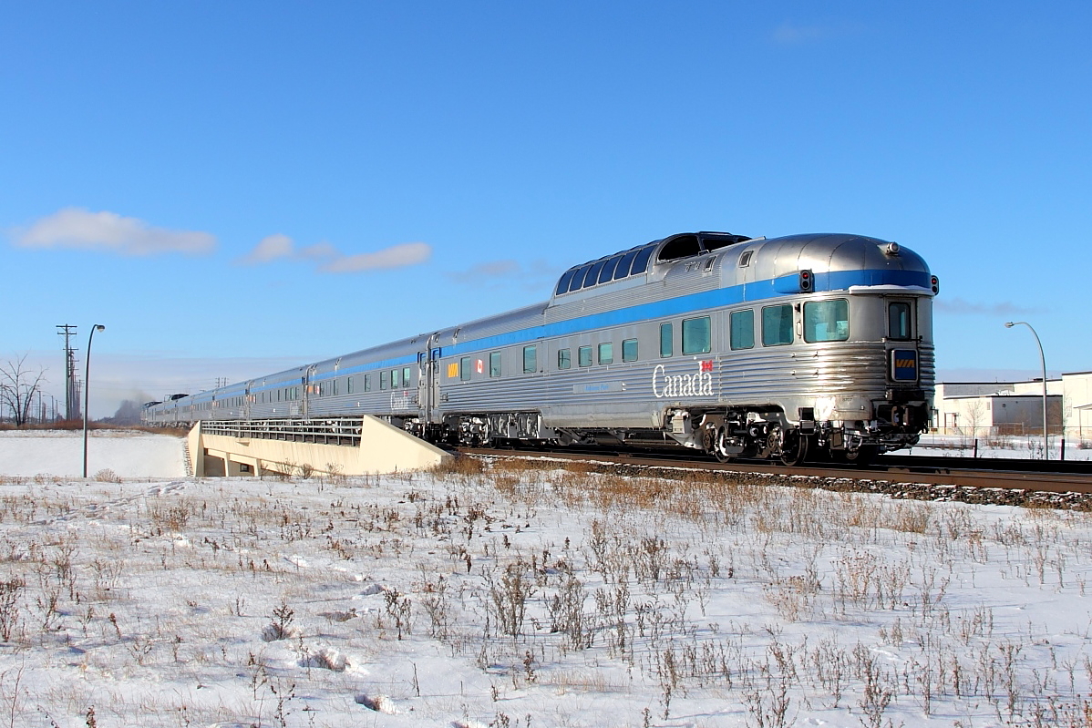 Kokanee Park brings up the rear of No 1 as it crosses the Route 90 overpass.