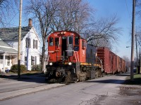 Inspired by Arnold's earlier photo and Steve's comment, here's a photo of the LAST street running in the Niagara region. TRRY 110 is seen trundling along Townline Road on their way to switch Interlake Paper. Unfortunately some knucklehead set fire to a wood trestle on the line and TRRY didn’t have the cash to repair it so the line was abandoned. I wonder if it would still be in service today if it weren’t for the vandalism? 